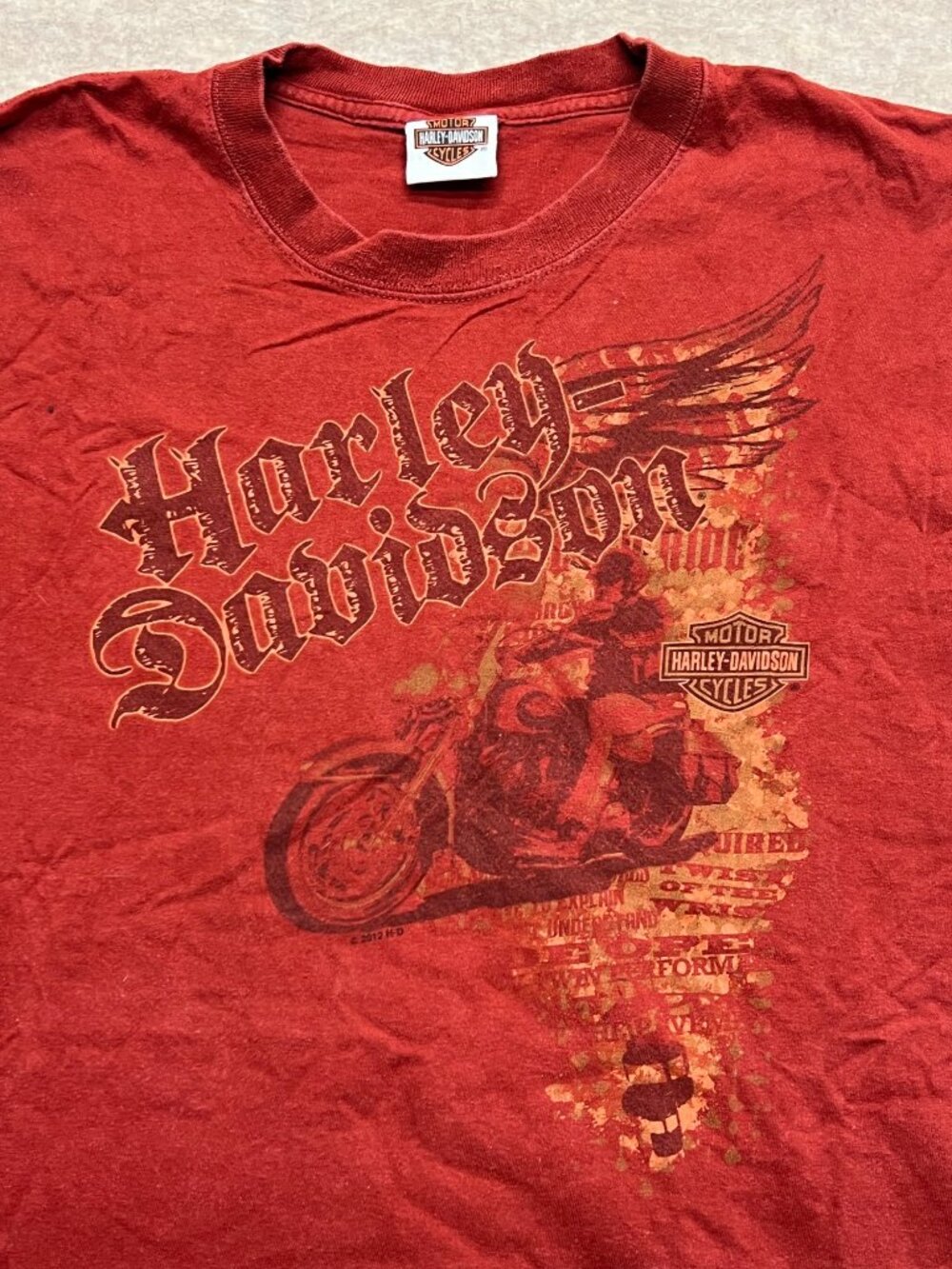 Harley-Davidson Frederick Maryland Dealership Short Sleeve Red T-shirt 2XL